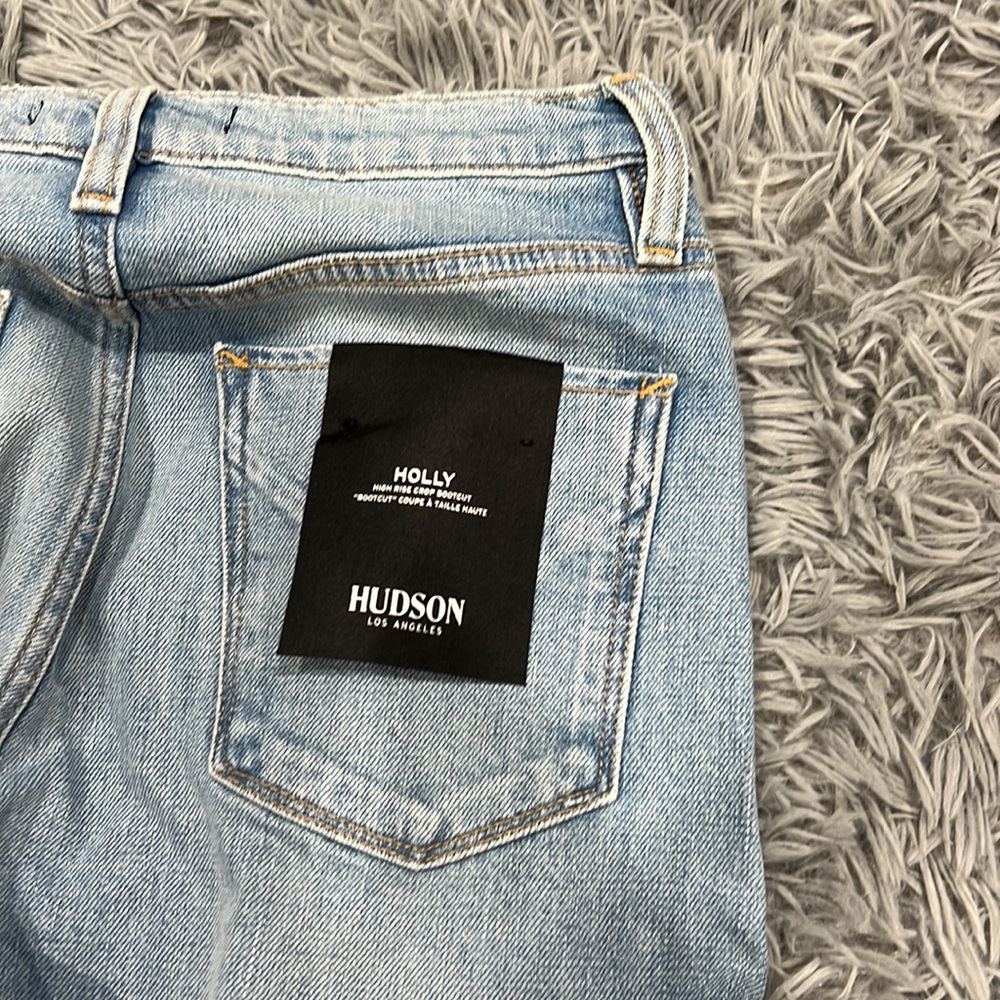 NEW • Hudson Jeans • Holly High Waist Crop Jeans Bright side Blue Distressed 25 - Picture 6 of 6